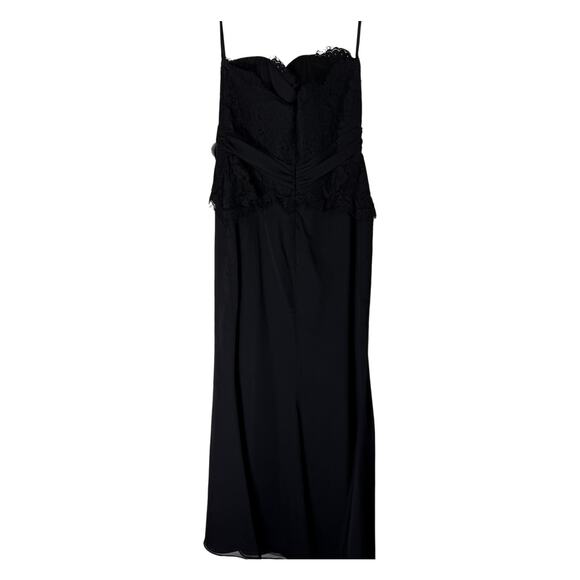 Alvina Valenta Maids Black Strapless Lace Chiffon Gown Sexy Maxi Dress Size 12 - Picture 4 of 8